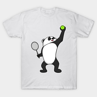 Panda at Tennis with Tennis racket T-Shirt